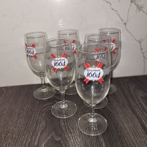 6 Stemmed Beer Glasses - Kronenbourg